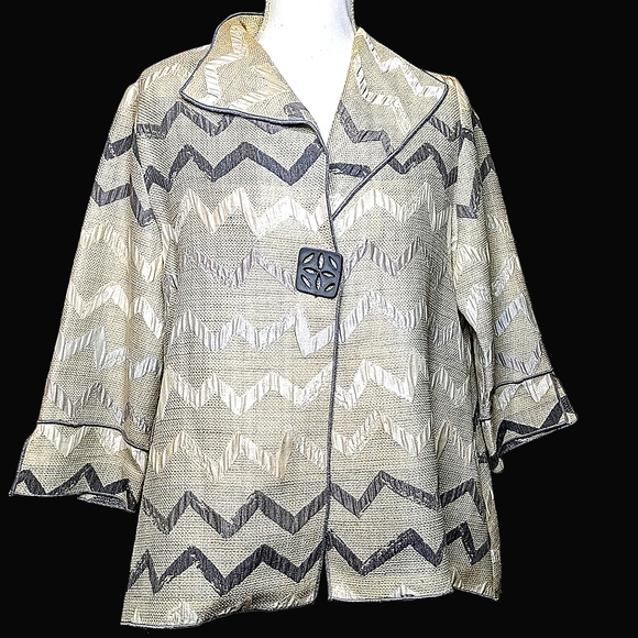 IC CONNIE K  VINTAGE CHEVRON JACKET, WOMEN'S MEDIUM - Picture 1 of 7